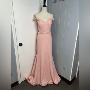 Rachel Allan Strapless Pink Gown